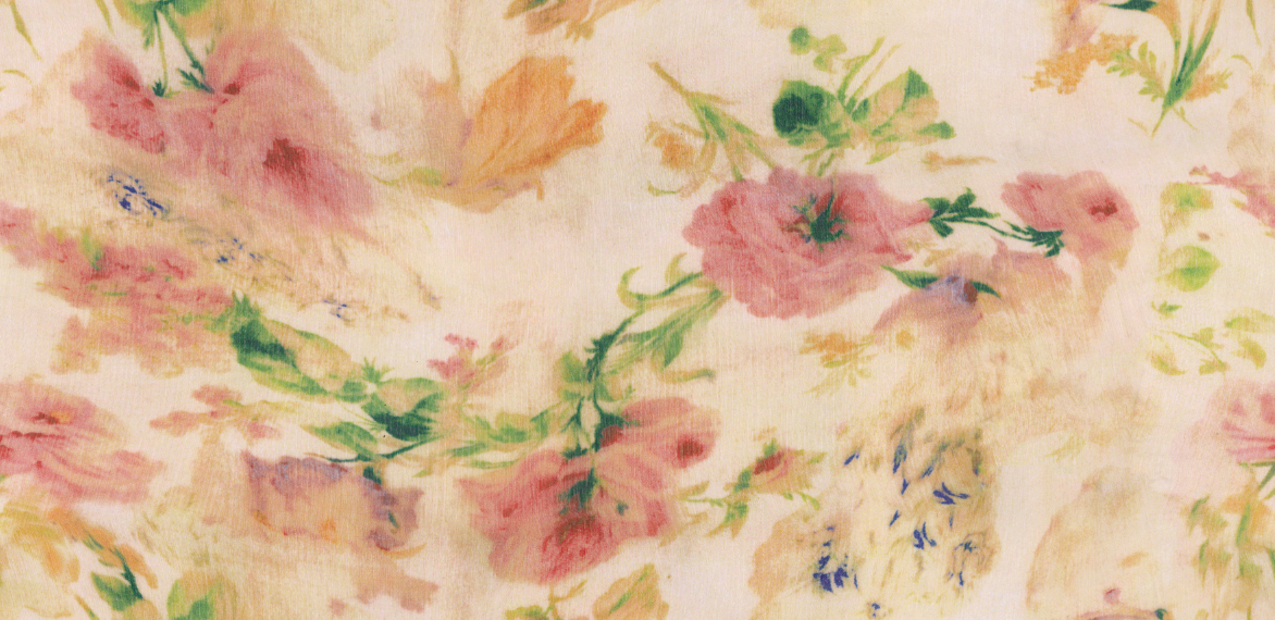 Silk chiffon, polyester twill, heat transfer printing