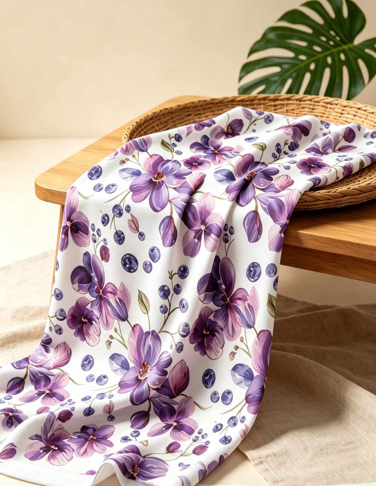 Polyester woven fabric, heat transfer printed material