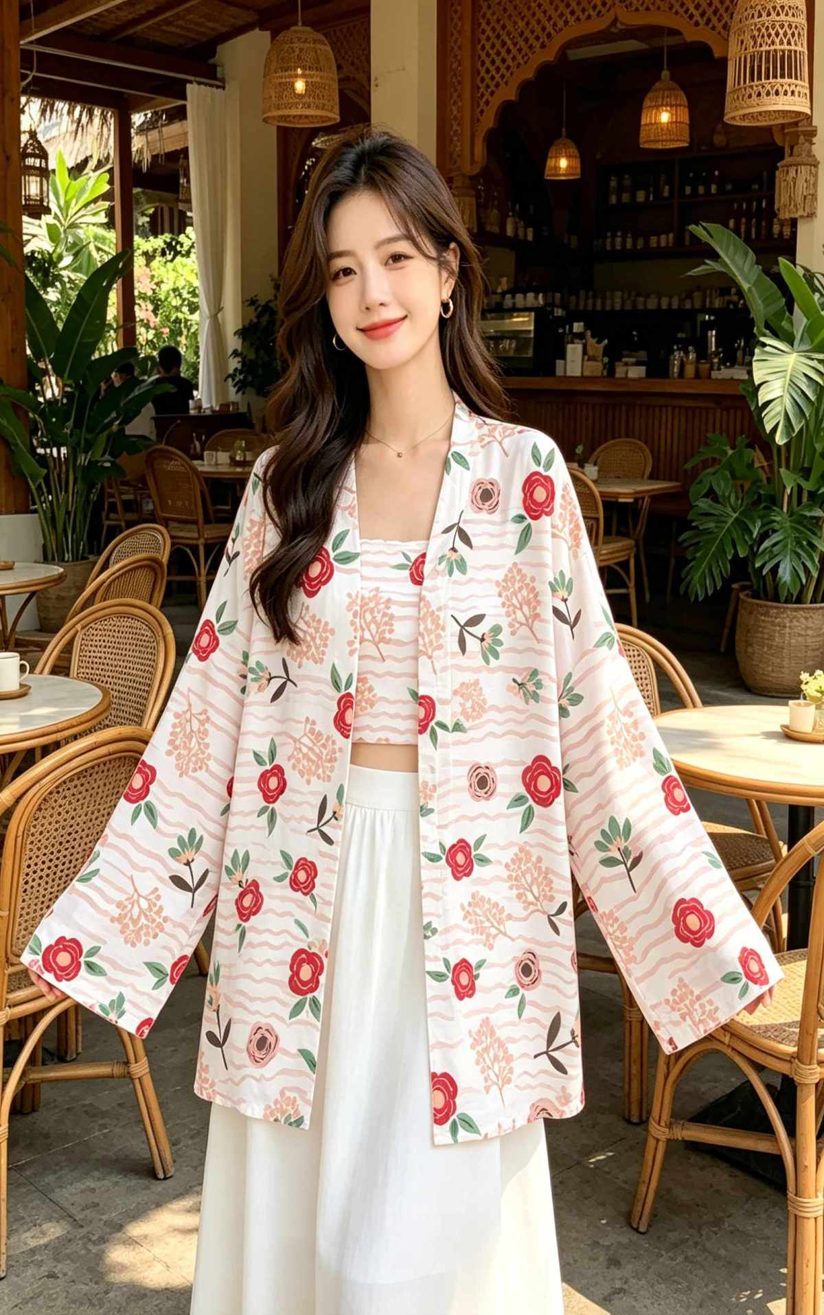 Woven fabric with wave-like texture, heat transfer printing