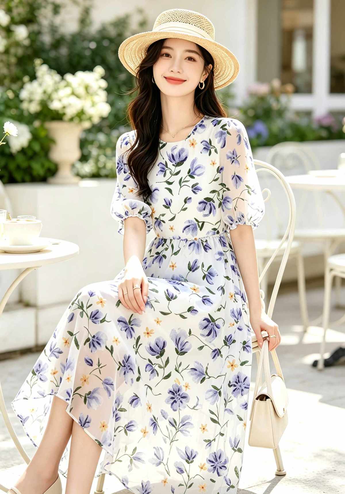 Silk chiffon, polyester twill, heat transfer printing