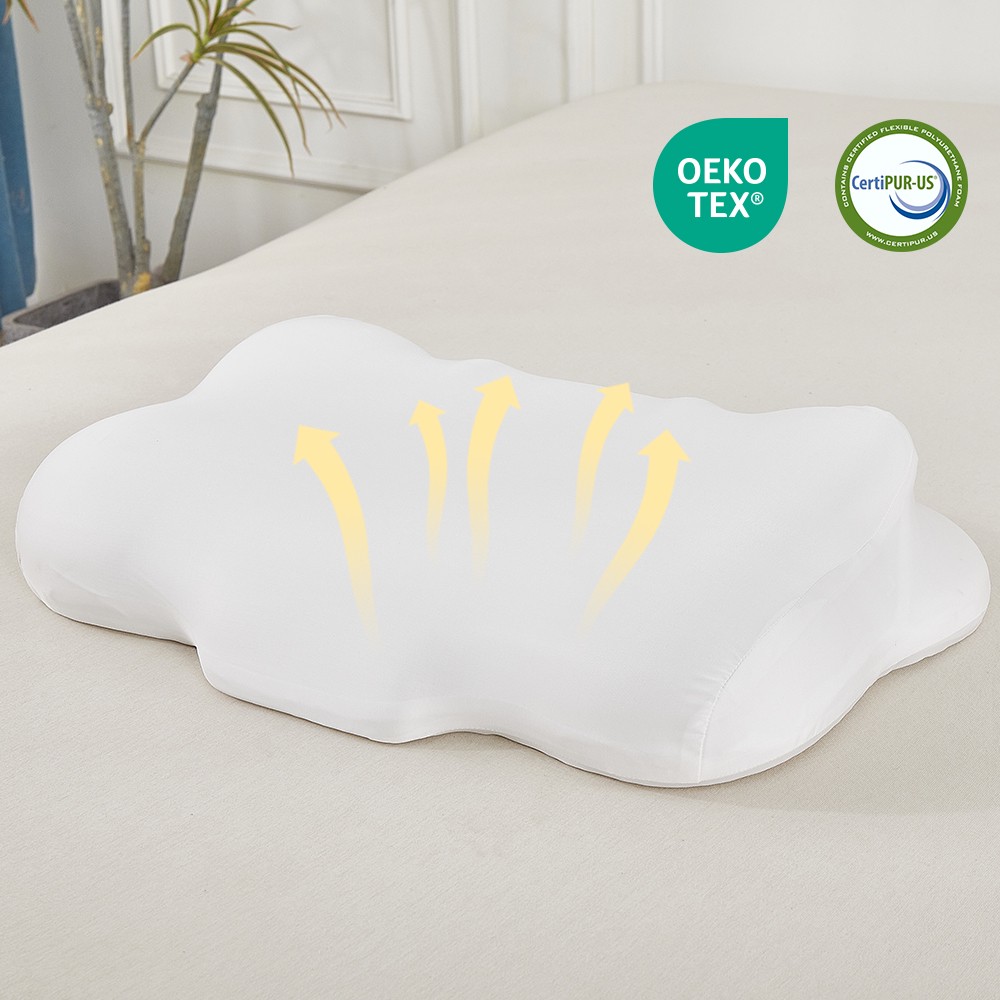 Patented Ergonomic Cervical Memory Foam Pillow with Zoned Support Air-permeable Pillow for Sleeping