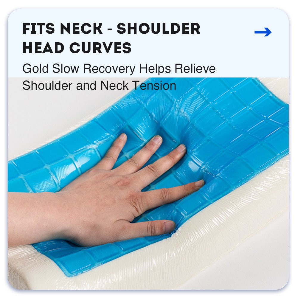 Slow Rebound Cooling Gel Orthopedic Memory Foam Wave Bed Pillows for Sleep Massage