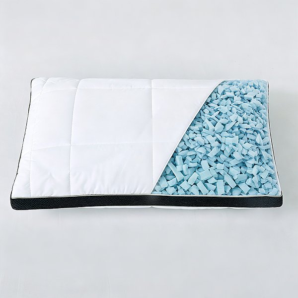 OEM Removable Poly-Cotton Pillowcase Shredded Memory Foam Pillow with Cooling Gel Bead Breathable Mesh Height-adjustable Pillow