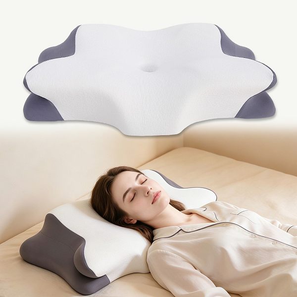 SUPER 3-layer Hollow Knit Removable Cover Ergonomic Memory Foam Pillow 3D Embossed Texture Washable Pilling-resistant Pillow