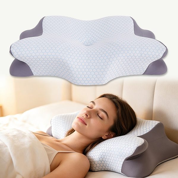 SUPER Customize logo Ergonomic Cooling Memory Foam Cervical Neck Pillow Patented Side Sleeper for Comfortable Bedroom Sleeping
