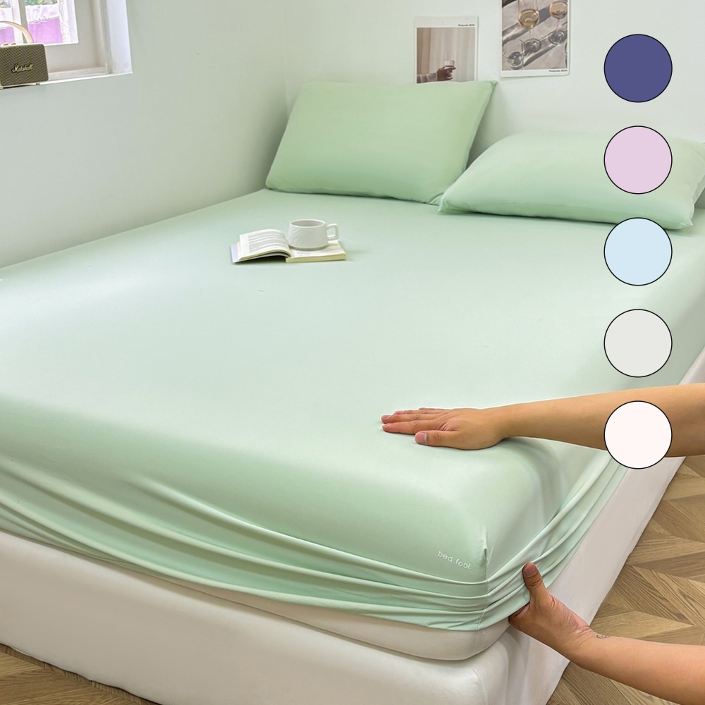 SUPER New Arrivals Cooling Full-wrap Anti-slip Fitted Sheet Anti-mite Bedspread Machine Washable Bed Sheet Pre-packaged in Stock