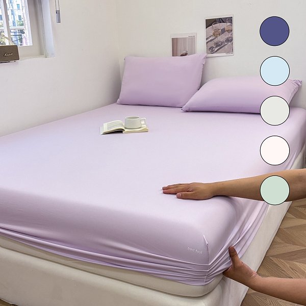 SUPER New Arrivals Cooling Full-wrap Anti-slip Fitted Sheet Anti-mite Bedspread Machine Washable Bed Sheet Pre-packaged in Stock