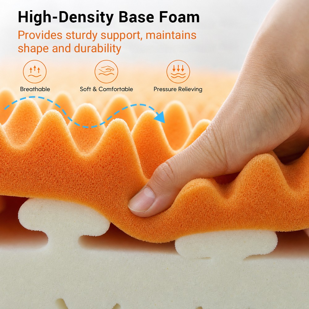 Wholesale King Size Egg Crate Cutting Foam Mattress Topper Eco-Friendly Foam Mattress with Bed Cover for Hotel Home Bedroom Use
