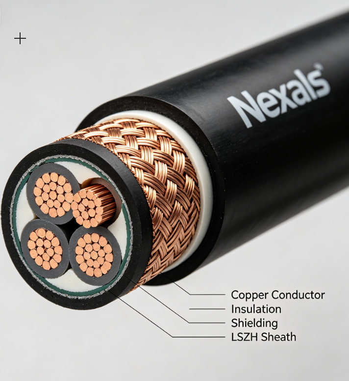 Nexans Premium Industrial Flexible Cable, Low Smoke Zero Halogen Flame Retardant Control Cable, Shielded Servo Power Wire, Wear Resistant Industrial Cable For Automation Railway Port Construction