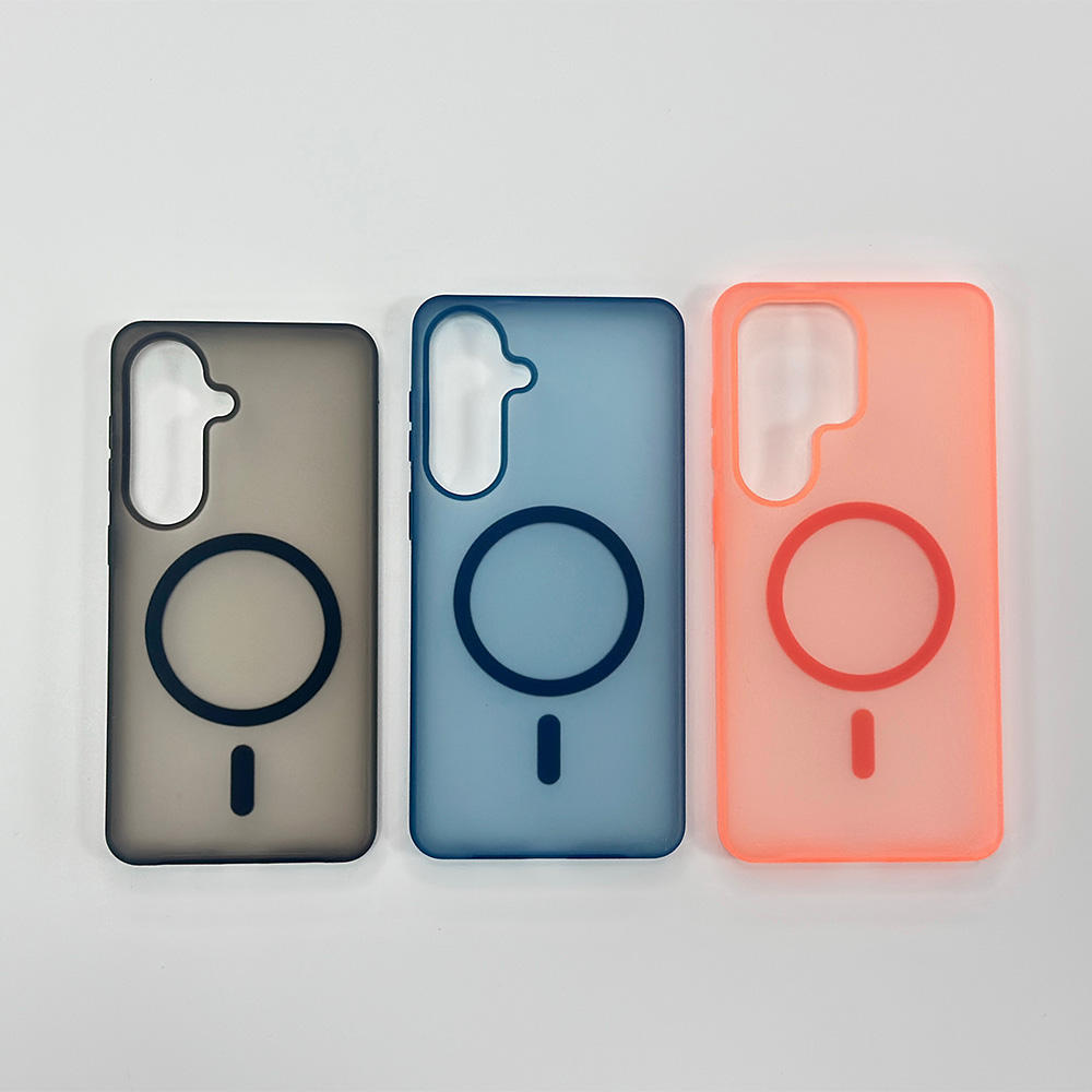 S084 Stylish Matte Silicone Phone Case, Shockproof Magnetic Protective Case for Samsung S23 S24 S25 S26 Ultra, Protective Case for iPhone
