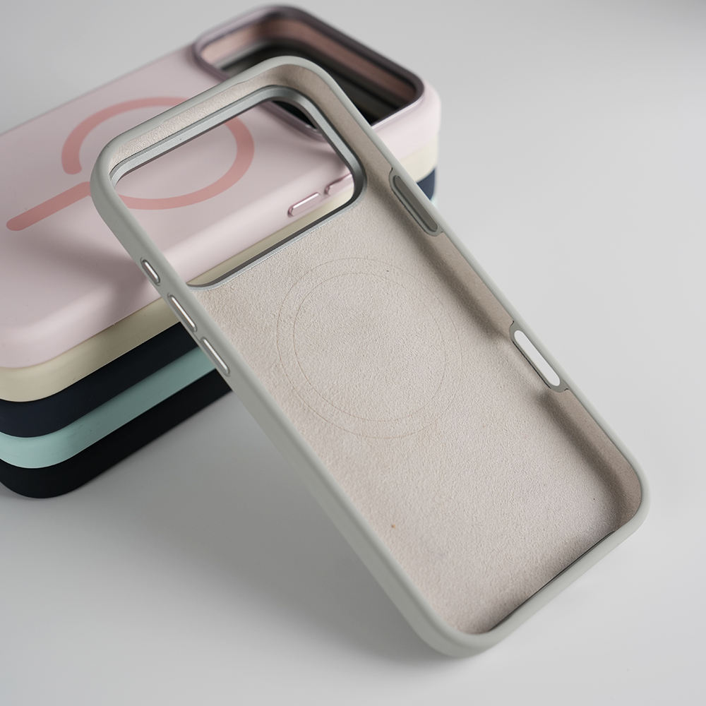 S009 Stylish Liquid Silicone Magnetic Phone Case for iPhone 17, 16, 15, 14 Pro Max Liquid Silicone Phone Case