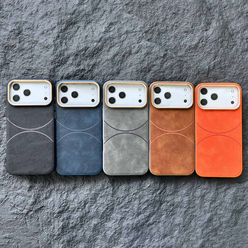L199 Stylish Retro Leather Phone Case for iPhone 17, 16, 15, 14 Pro Max; Scratch-resistant Protective Case for Samsung and Android Phones.