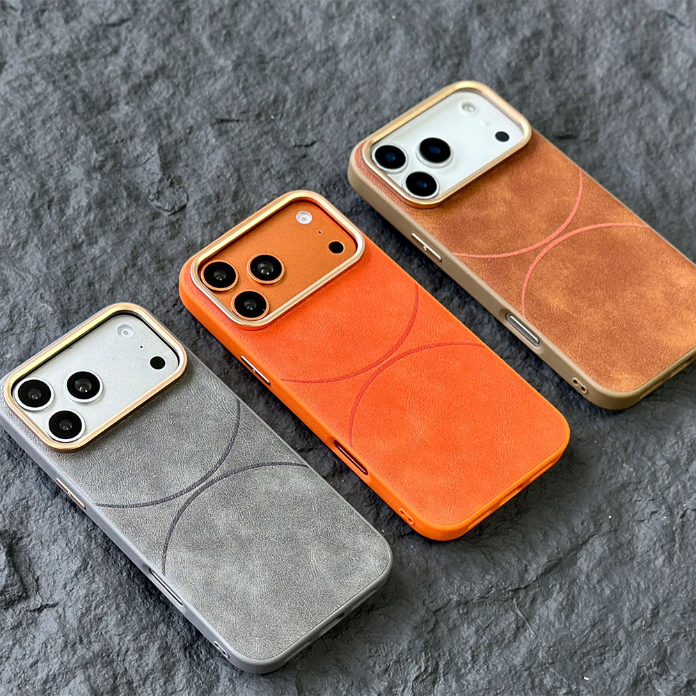L199 Stylish Retro Leather Phone Case for iPhone 17, 16, 15, 14 Pro Max; Scratch-resistant Protective Case for Samsung and Android Phones.