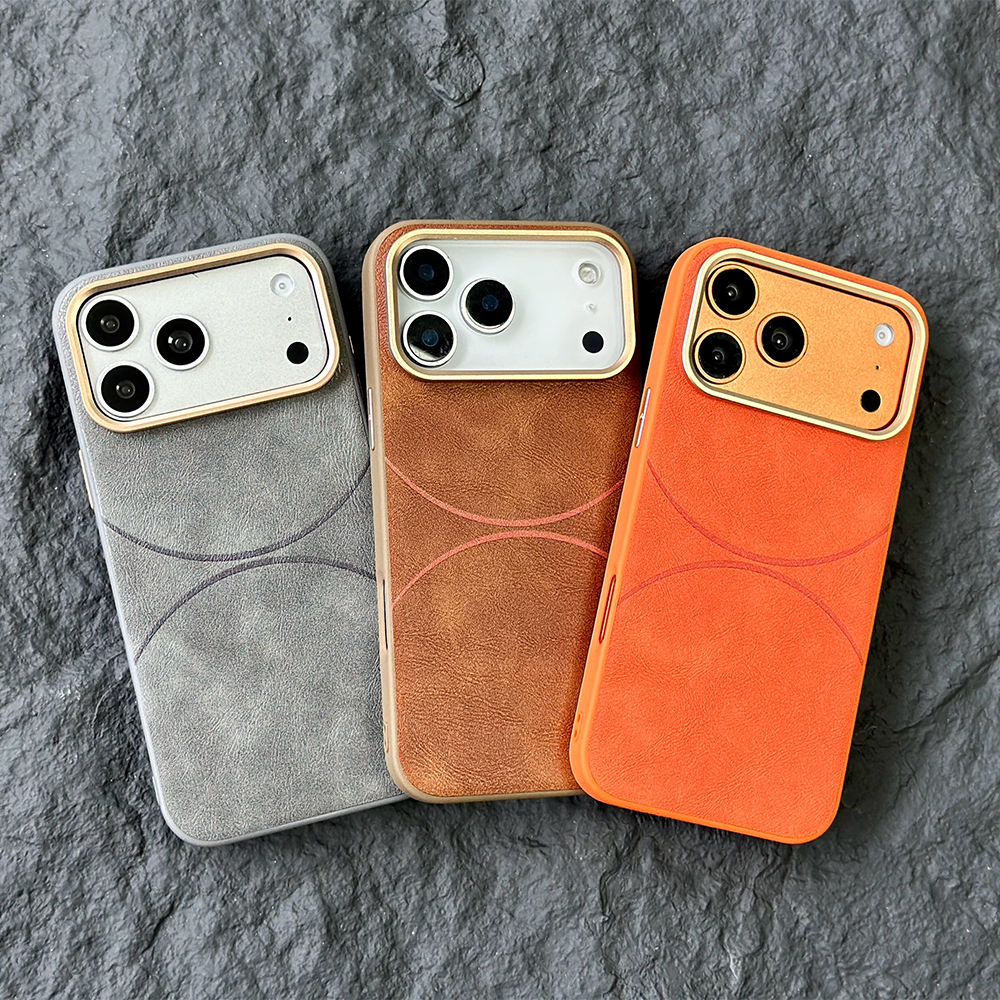 L199 Stylish Retro Leather Phone Case for iPhone 17, 16, 15, 14 Pro Max; Scratch-resistant Protective Case for Samsung and Android Phones.