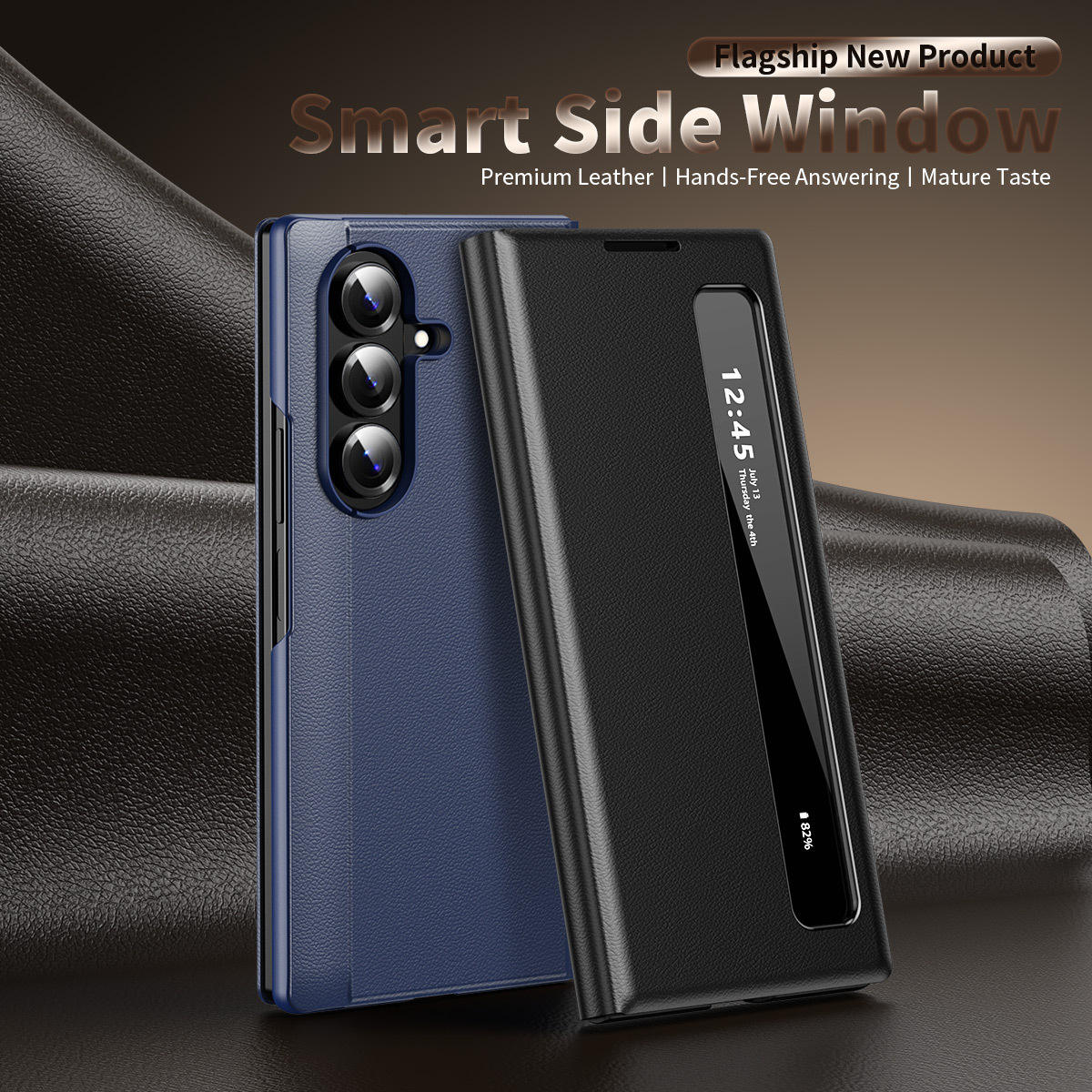 F015 Smart Side Window Series Flip Case Wholesale, Suitable for Samsung Galaxy Z Fold 3 4 5 6 7, Luxury Leather Flip Phone Case F015 Smart Side Window Series Flip Case Wholesale, Suitable for Samsung Galaxy Z Fold 3 4 5 6 7, Luxury Leather Flip Phone Case