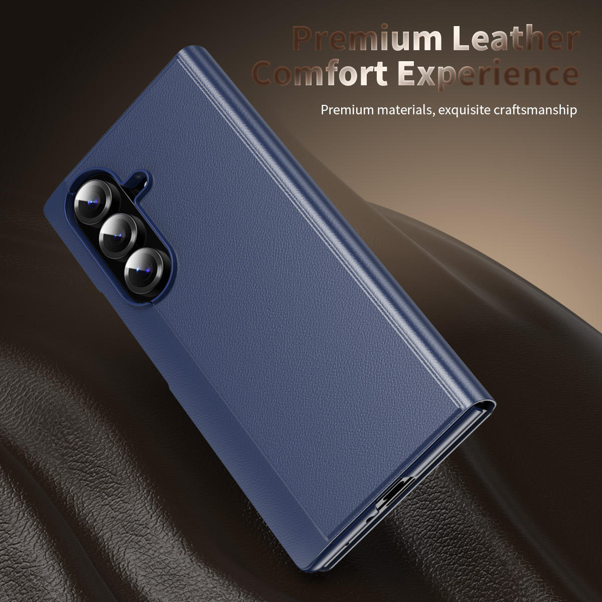 F015 Smart Side Window Series Flip Case Wholesale, Suitable for Samsung Galaxy Z Fold 3 4 5 6 7, Luxury Leather Flip Phone Case