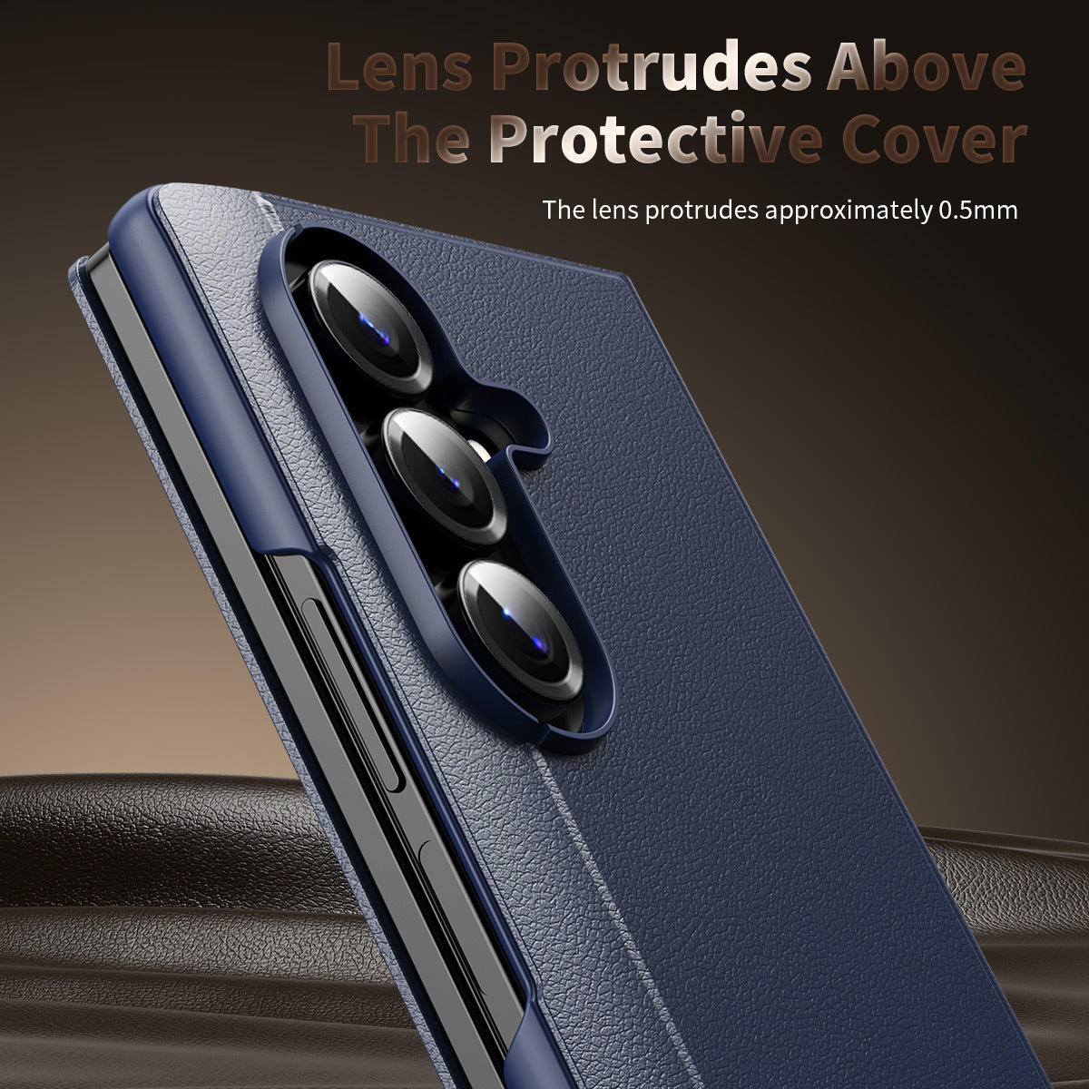 F015 Smart Side Window Series Flip Case Wholesale, Suitable for Samsung Galaxy Z Fold 3 4 5 6 7, Luxury Leather Flip Phone Case