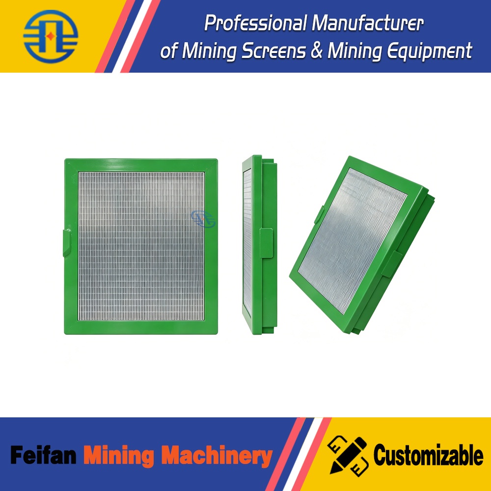 appliqué à la séparation des particules fines dans les lignes industrielles de classification humide du minerai Maille de criblage PU haute fréquence en polyuréthane