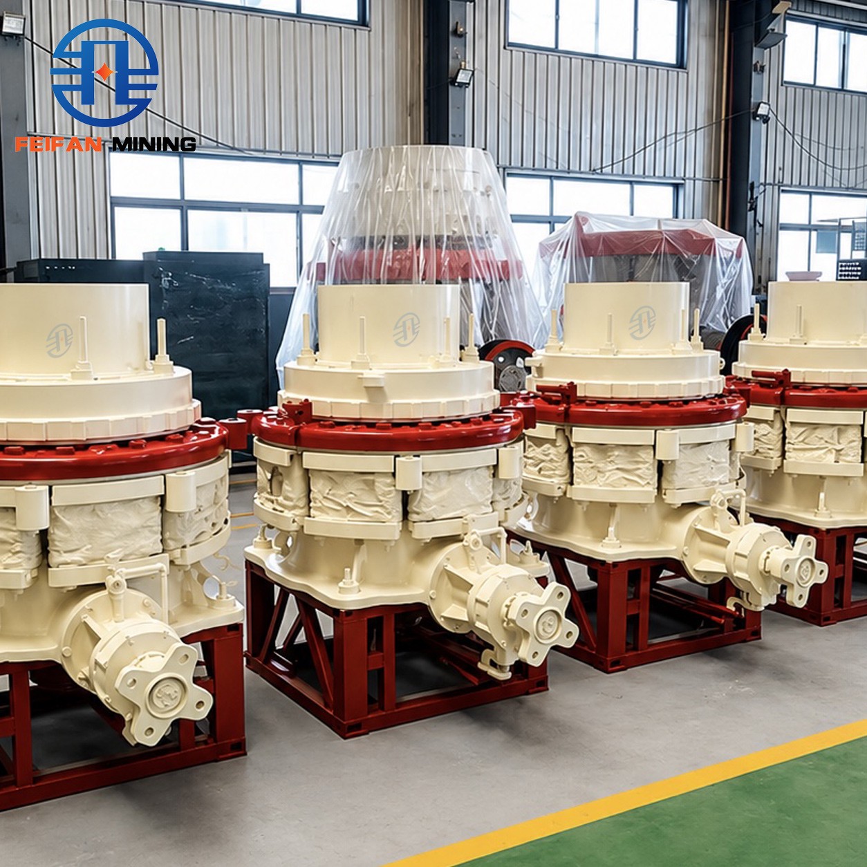 Concasseur à cône à ressort entièrement automatique FEIFAN avec système d’entraînement fiable pour machine de ligne de production de fabrication de sable