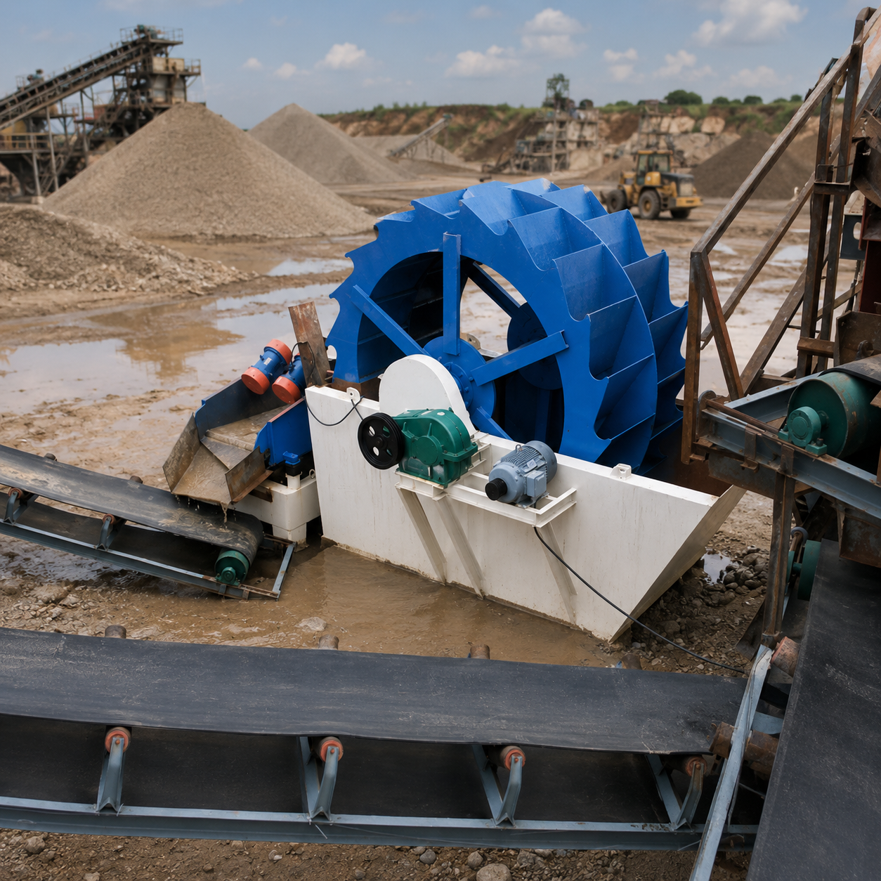 Équipement intelligent entièrement automatique de lavage de sable FEIFAN pour projet de séparation du gravier, machine à haute efficacité 