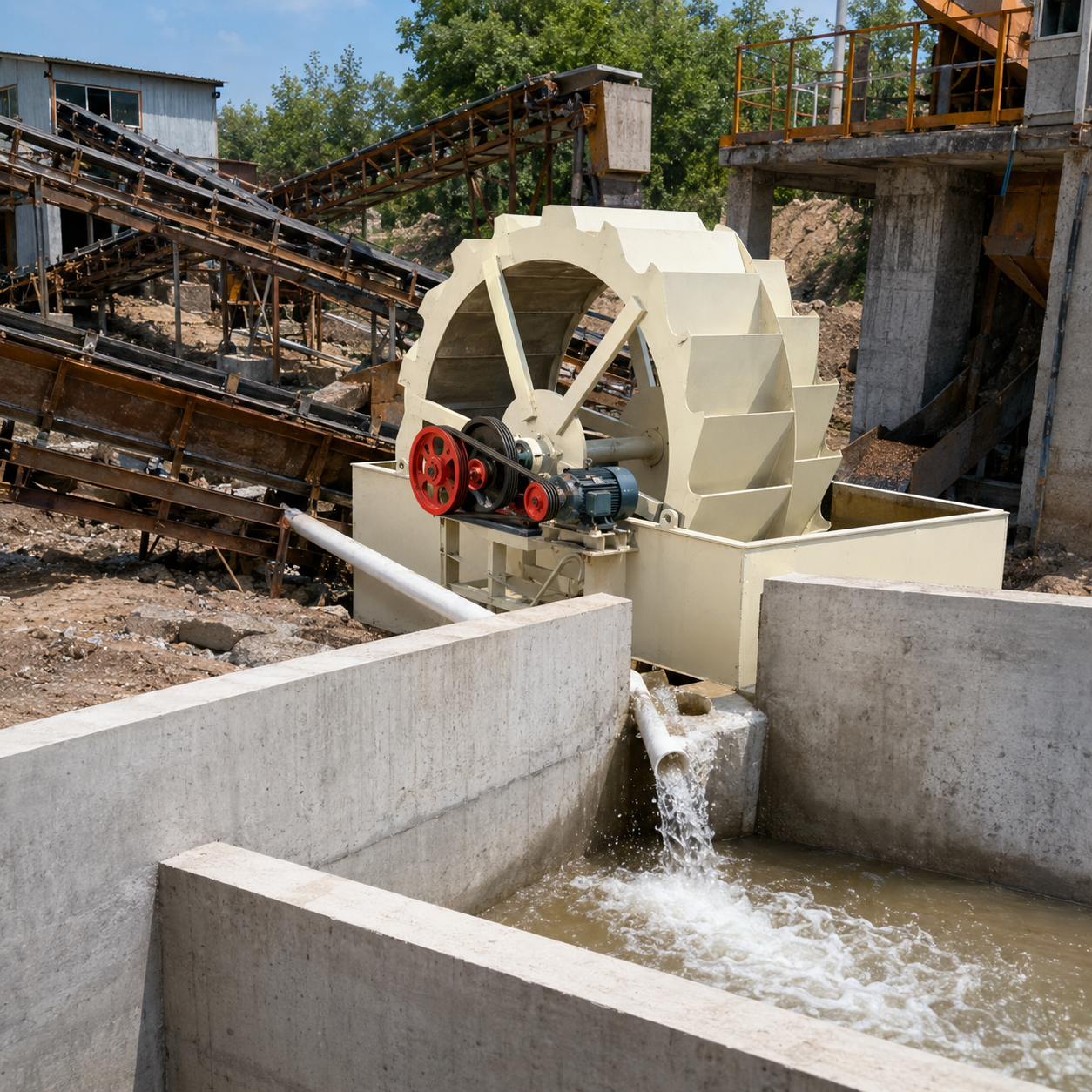 Équipement intelligent entièrement automatique de lavage de sable FEIFAN pour projet de séparation du gravier, machine à haute efficacité 
