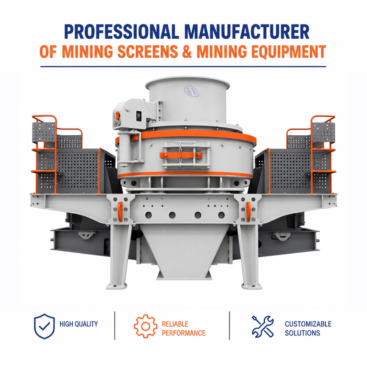 OEM 90-400kW Puissance VSI-8000 avec rotor ouvert et revêtement annulaire pour machine de retraitement des matières premières du béton et des stériles