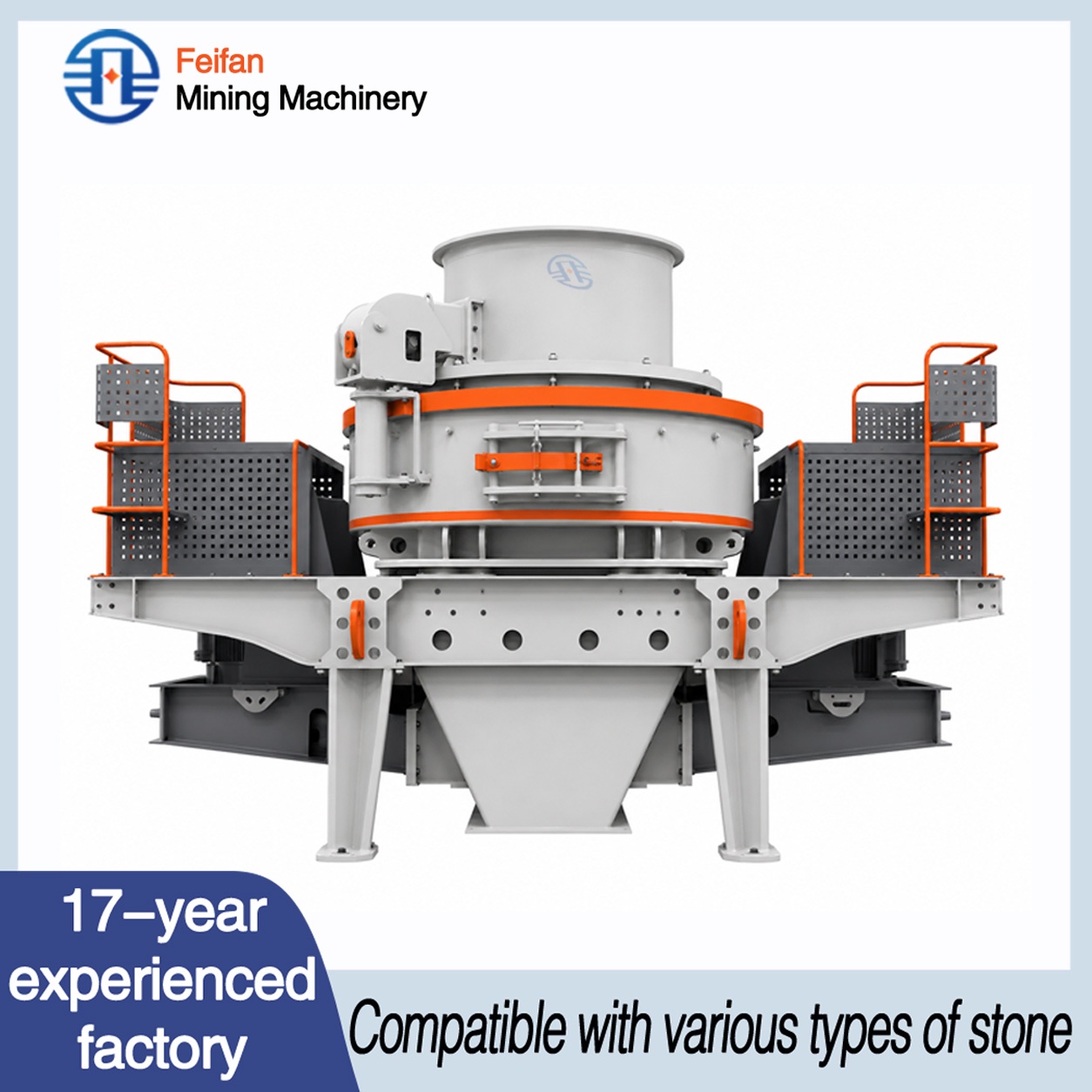 OEM VSI-8000 à vitesse de rotor réglable avec capacité de 50-500t/h et CE pour le raffinage du sable de verre et machine pour granulats de construction