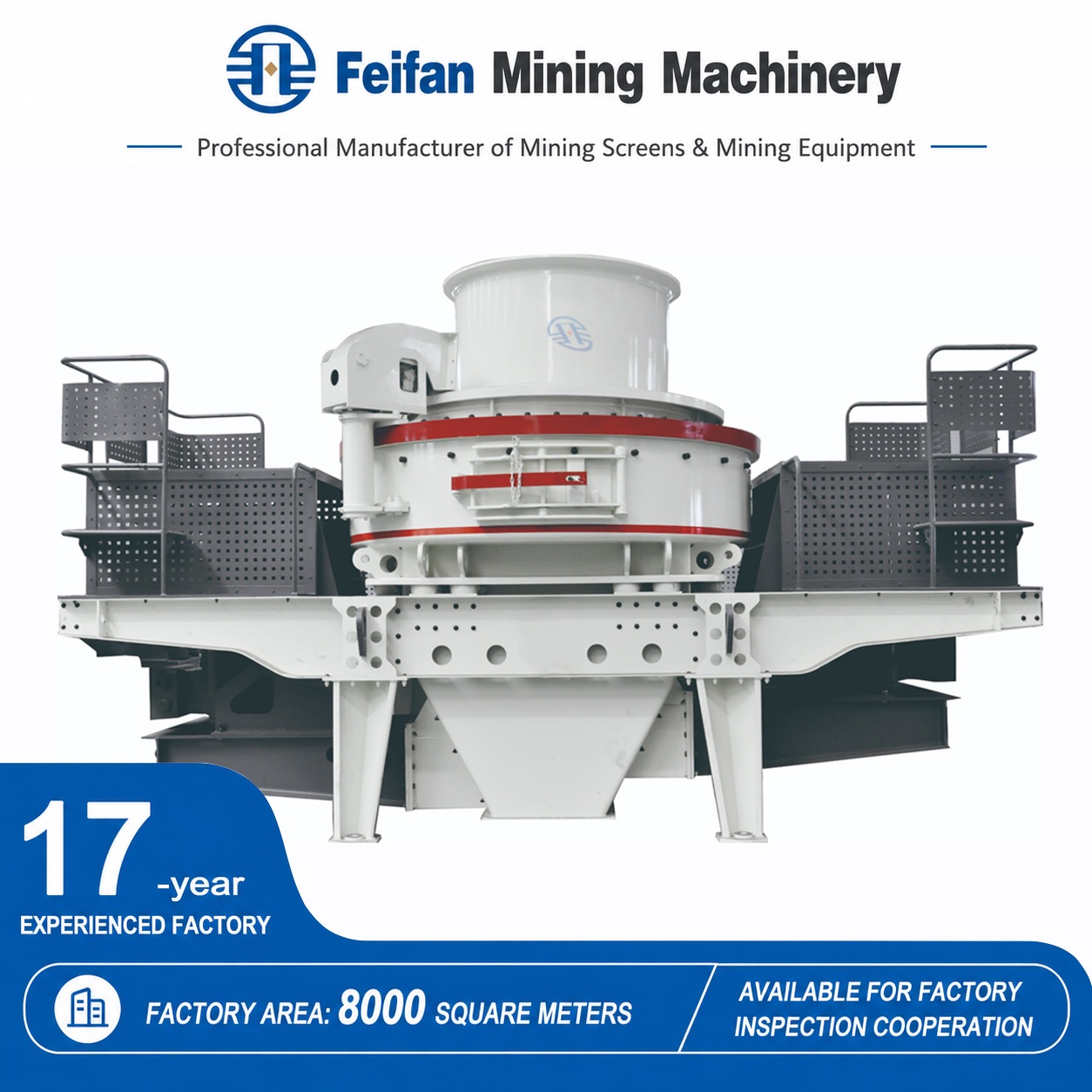 OEM VSI-7000 à taux élevé de passage des matériaux avec double chambre de concassage et moniteur de vibrations pour machine de fabrication de sable à partir de résidus miniers et de sable de construction