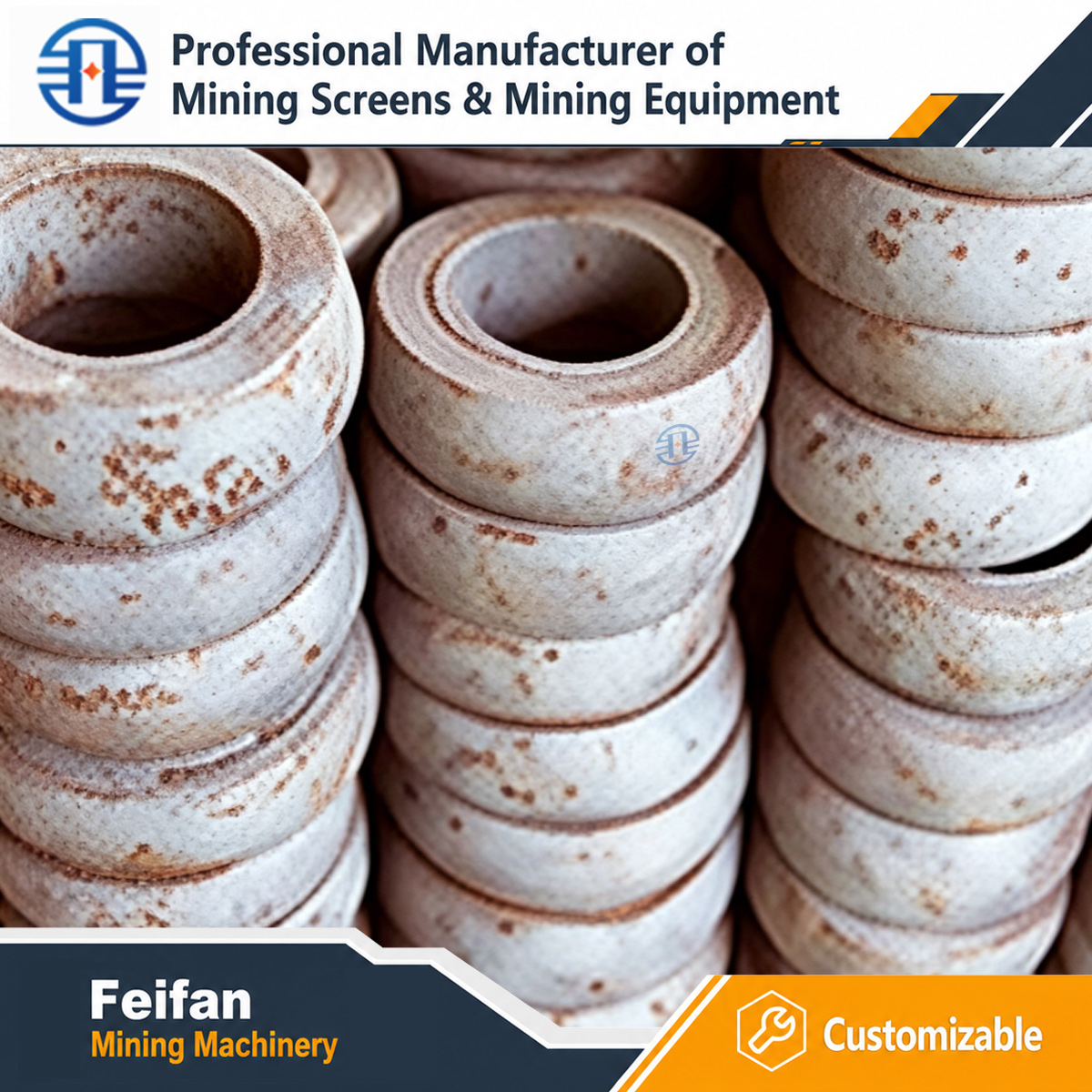FEIFAN OEM pièces de concasseur en acier forgé et en acier allié ensemble excentrique d'arbre principal de volant d'inertie pour machines de concassage