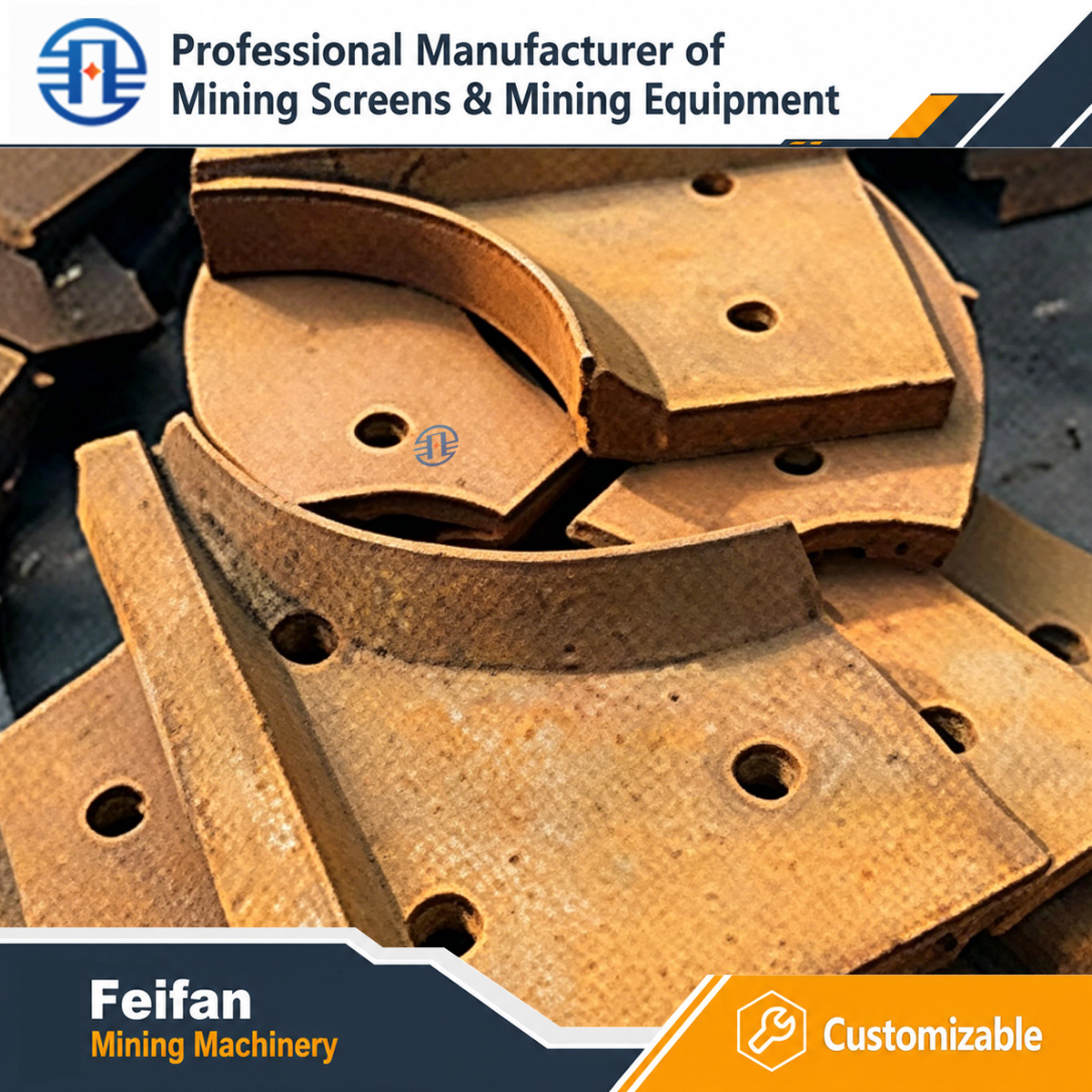Pièces de rechange OEM FEIFAN pour concasseurs miniers gamme complète de composants résistants à l'usure pour ligne de production de granulats