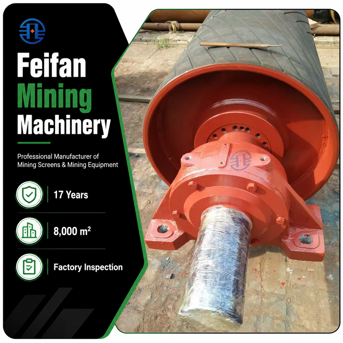 FEIFAN OEM Composants de cadre de support de rouleau de retour anticorrosion antipoussière pour pièces de convoyeur à bande en environnement minier difficile