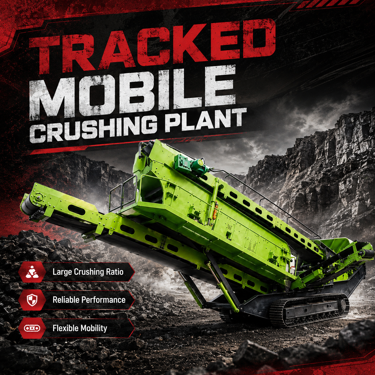 FEIFAN OEM Solution de concassage personnalisée pour carrière, destinée à la production de sable et de gravier, station de concassage mobile sur chenilles