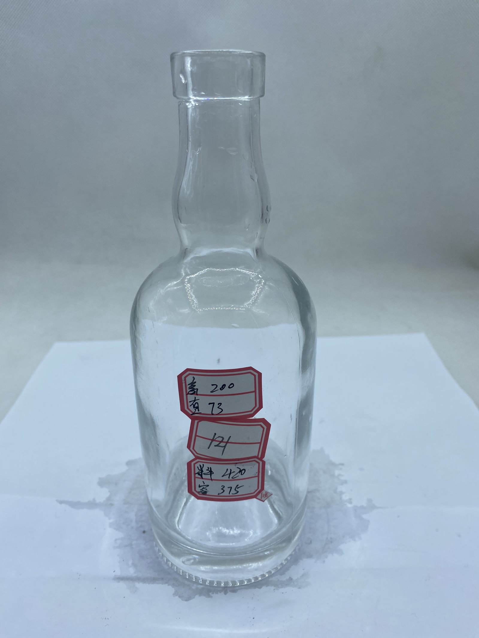 A11 375ml маленькая прозрачная стеклянная бутылка для ликера с узким длинным горлышком