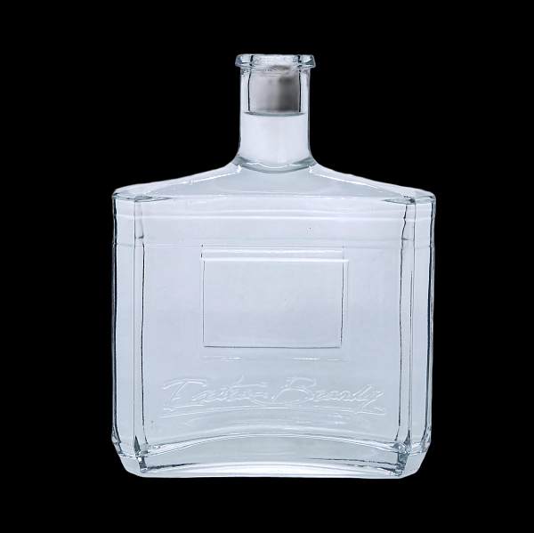 Botella cuadrada gruesa de vidrio para brandy A5 de 700ml