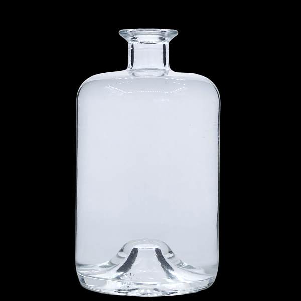 Botella de vidrio transparente simple de boca recta A7 750ml