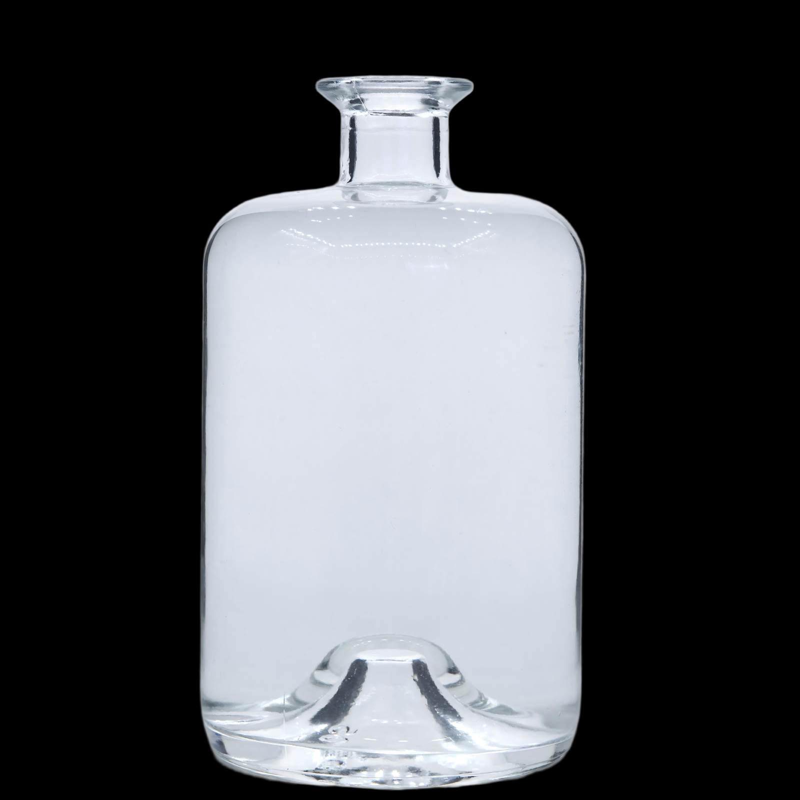 Botella de vidrio transparente simple de boca recta A7 750ml
