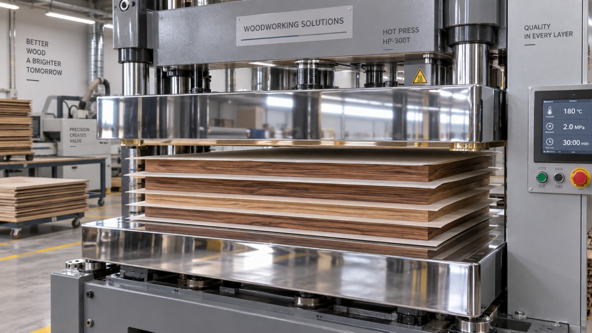 Cuándo los platos cromados mejoran el desmoldeo y la vida útil de la superficie de una prensa en caliente para madera