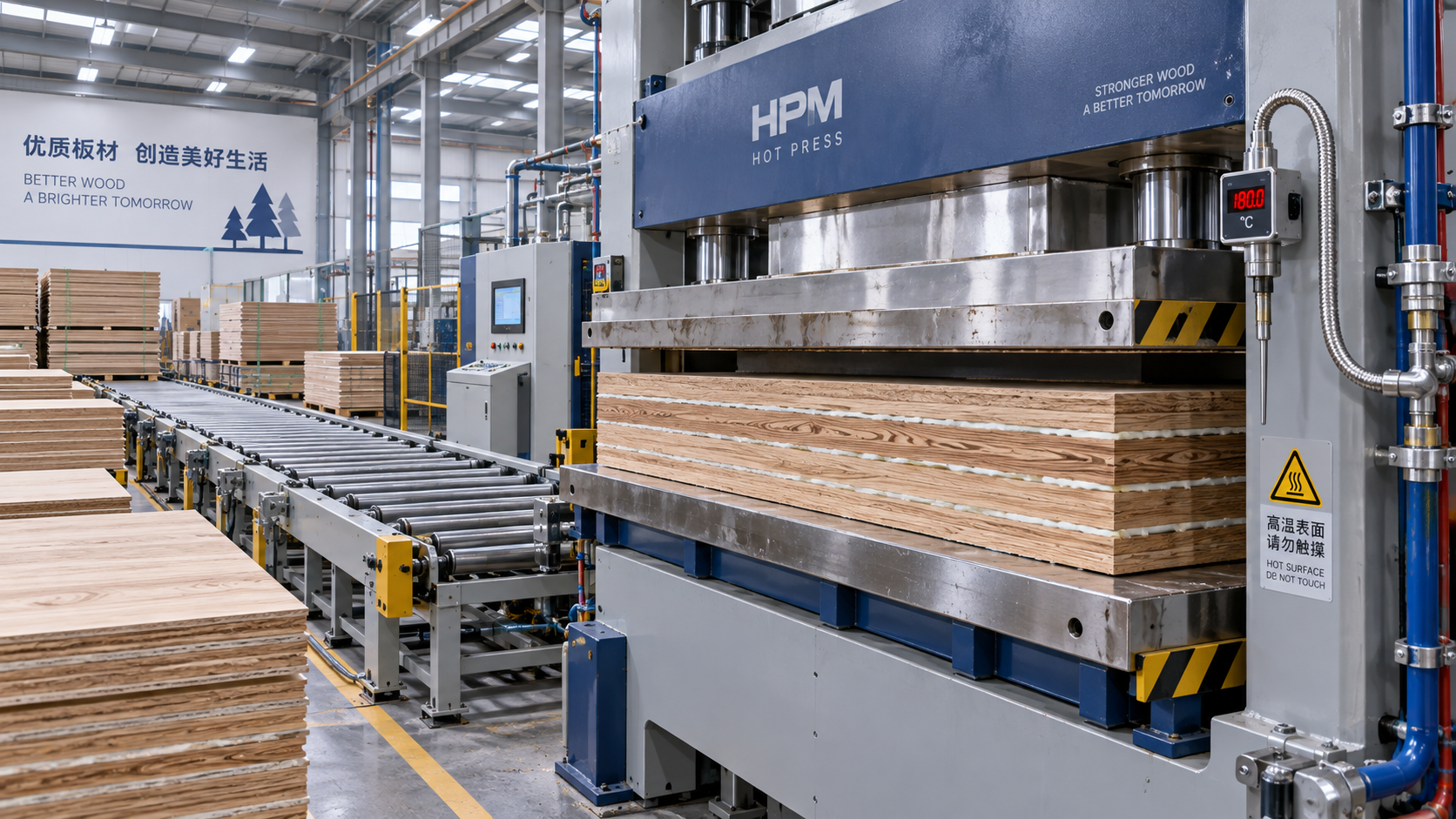 How platen temperature affects wood board hot press bond quality