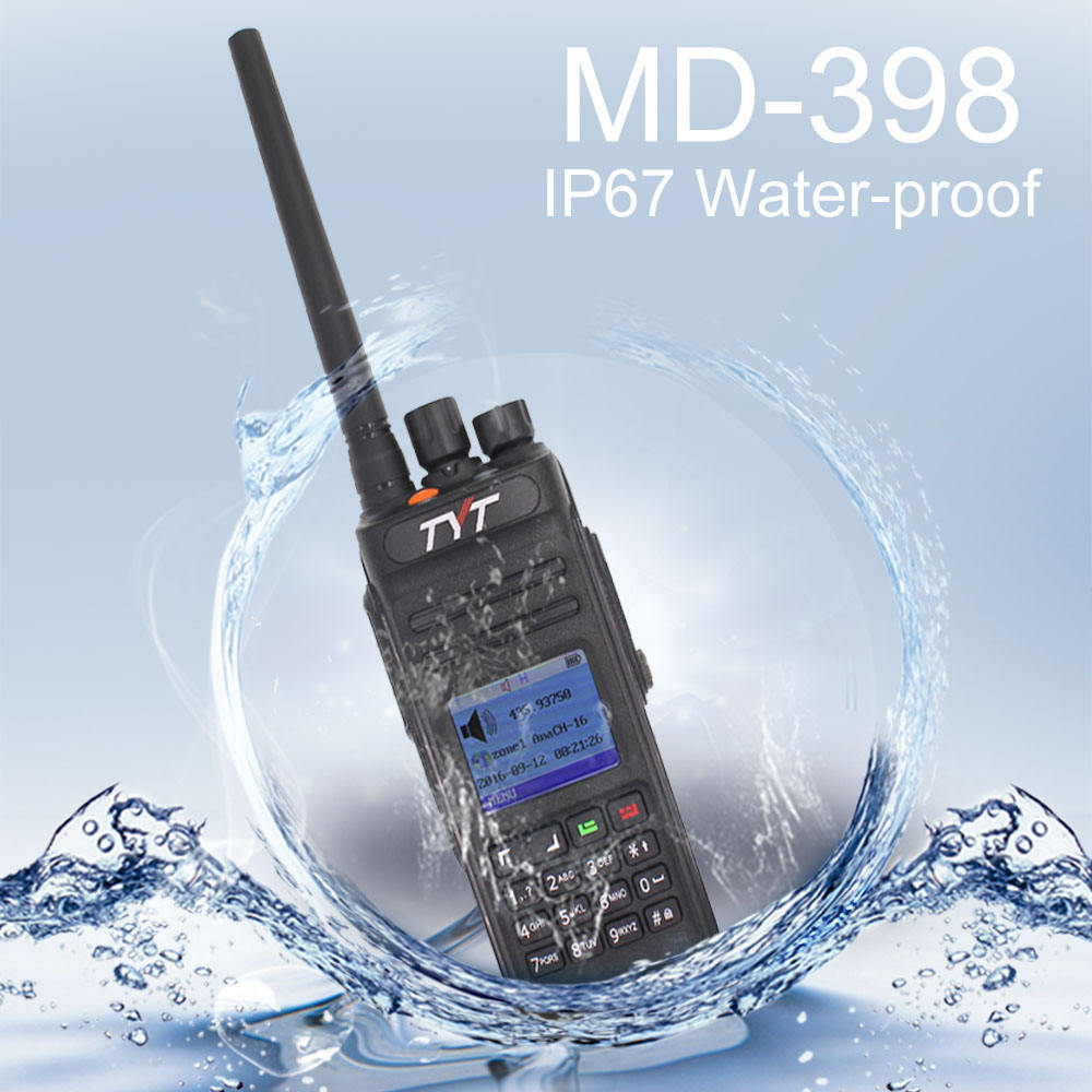 Ip67 waterproof Md-398 digital 1000 Ch convenient 10w Uhf400-470MHz transceiver Dmr output power (vhf) (uhf) walkie talkie