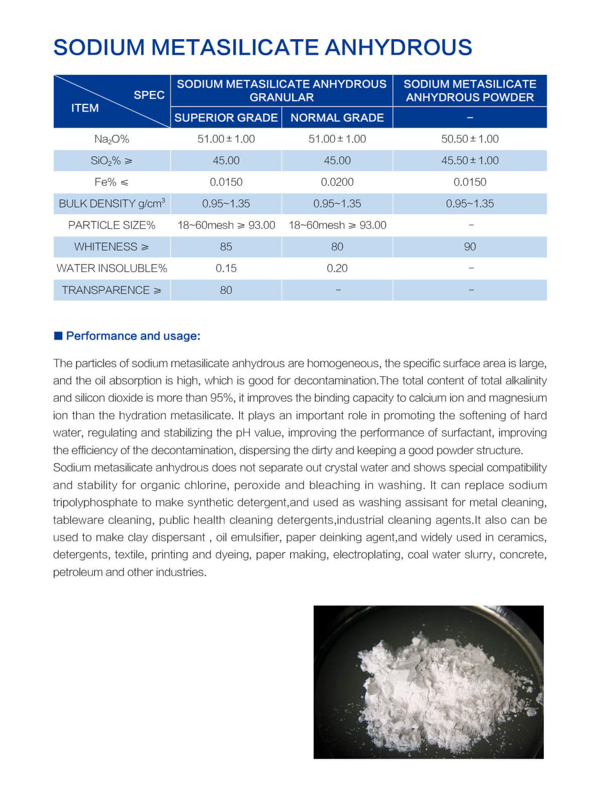 Sodium-Metasilicate-Anhydrous Sodium Metasilicate Pentahydrate