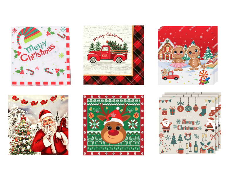 Custom Christmas Paper Napkins
