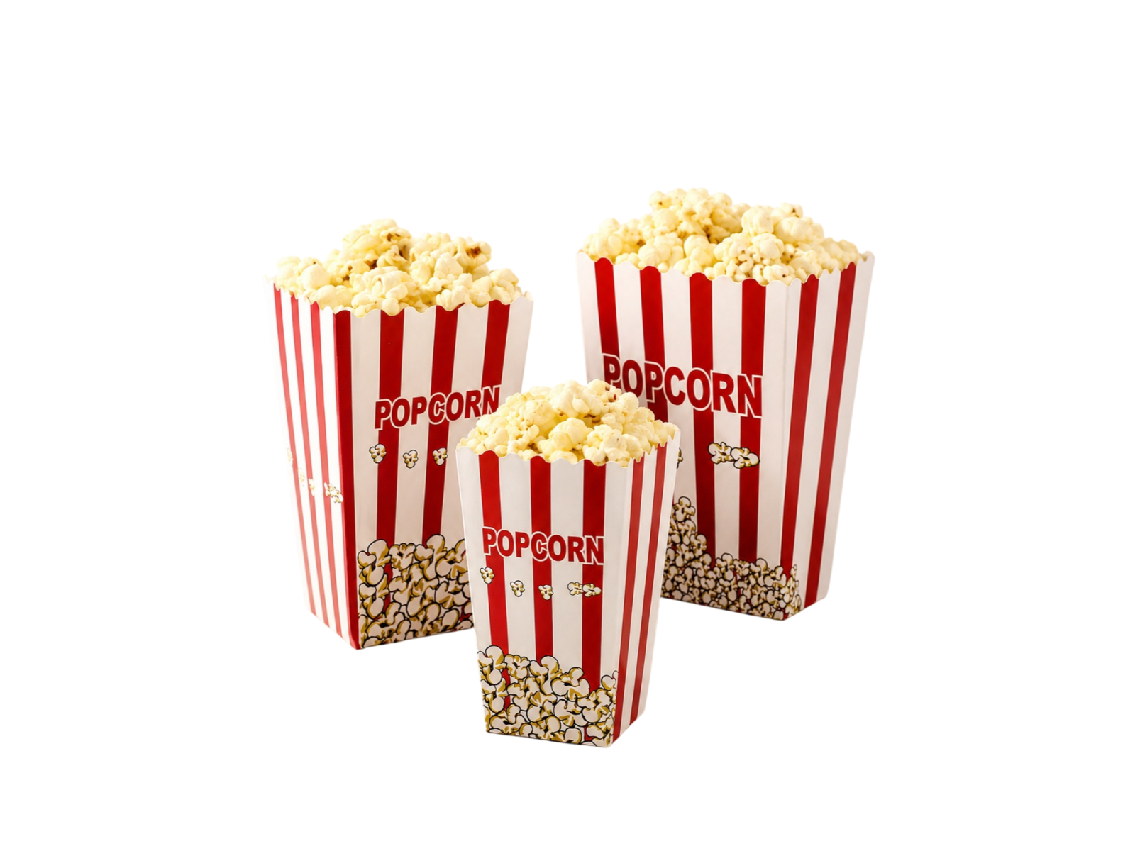 Classic Red & White Striped Popcorn Boxes