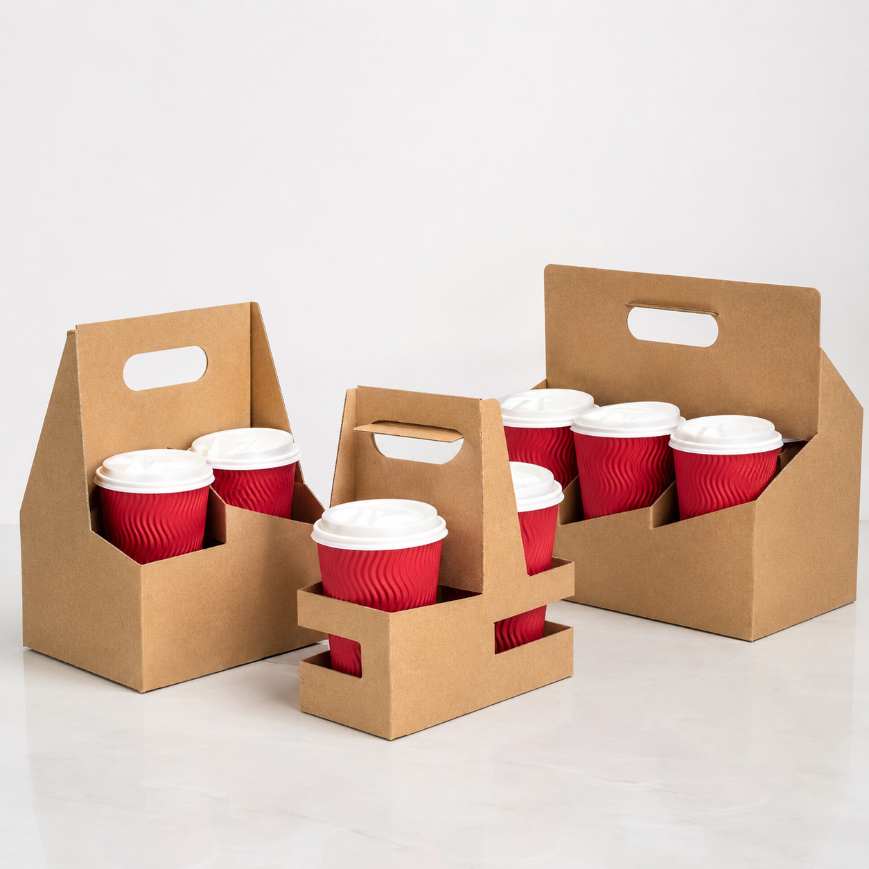 Corrugated Cup Carriers with Handles