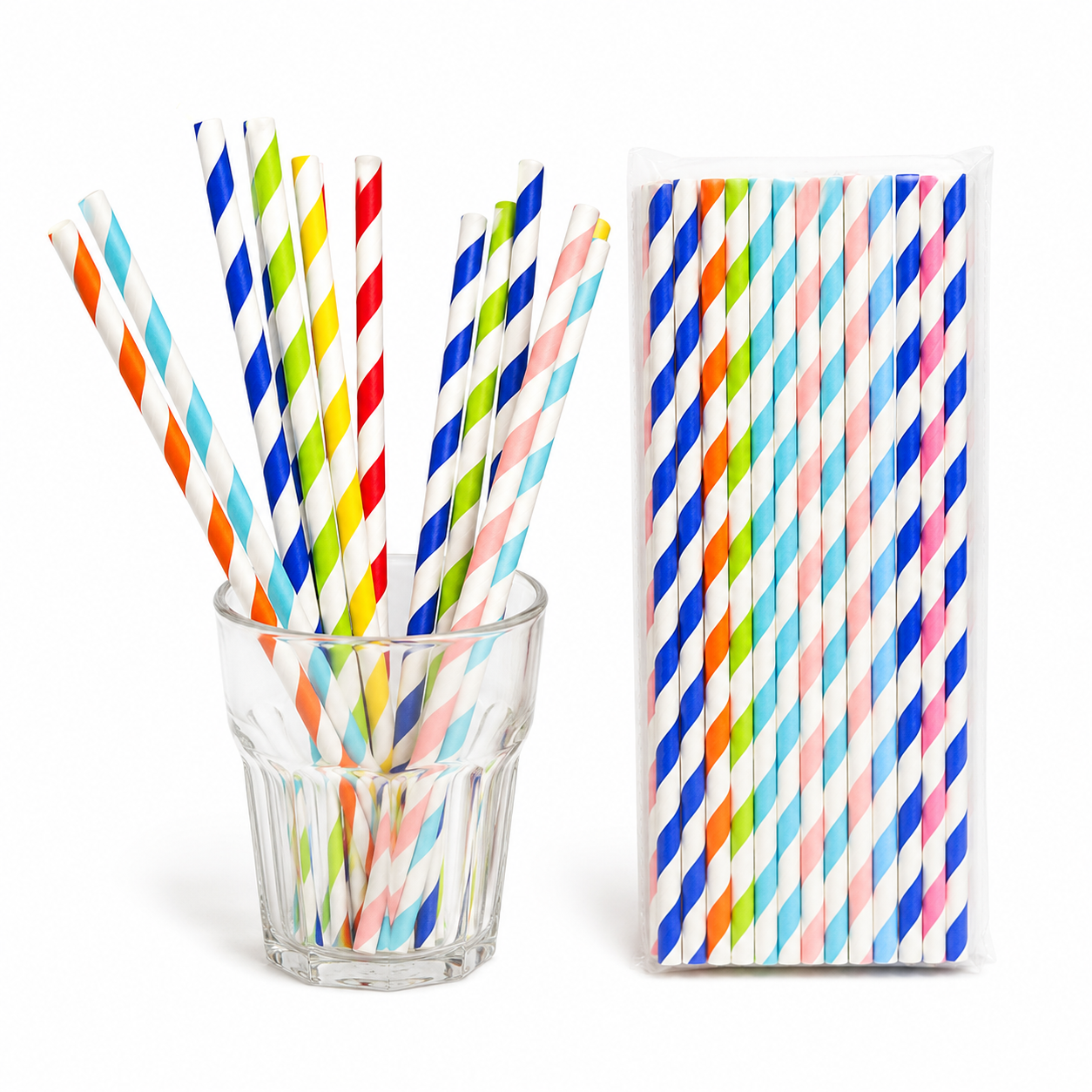 Biodegradable Striped Paper Drinking Straws