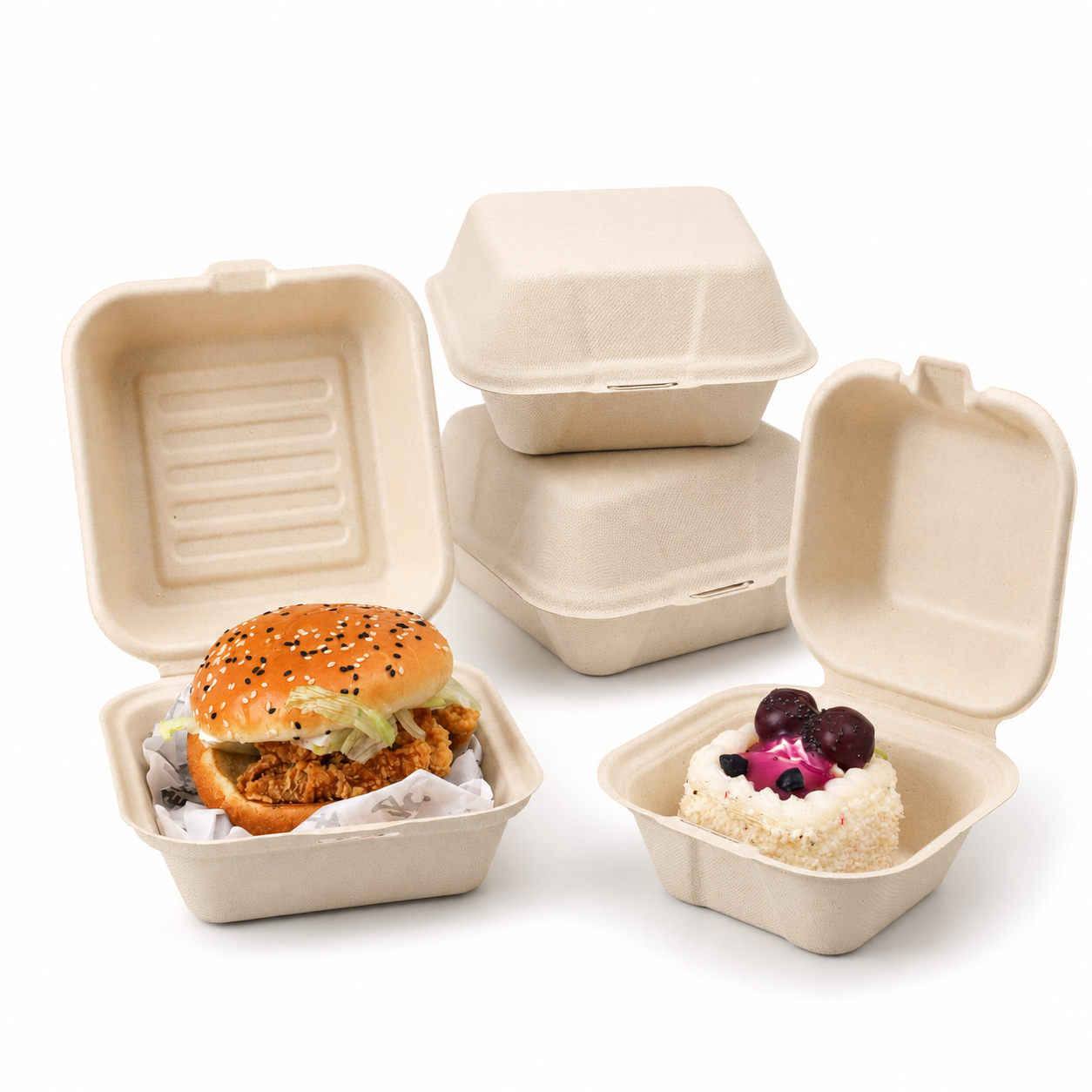 Molded Fiber Clamshell Food Containers