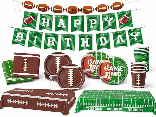 American Football Birthday Party Tableware & Decorations Set