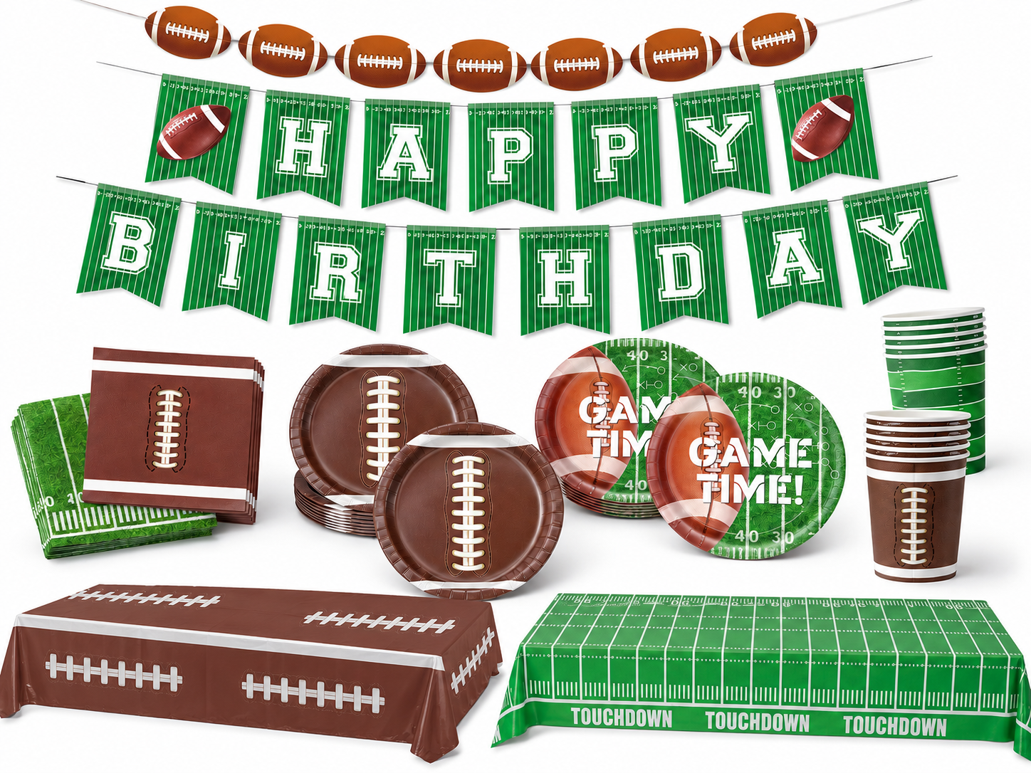 American Football Birthday Party Tableware & Decorations Set