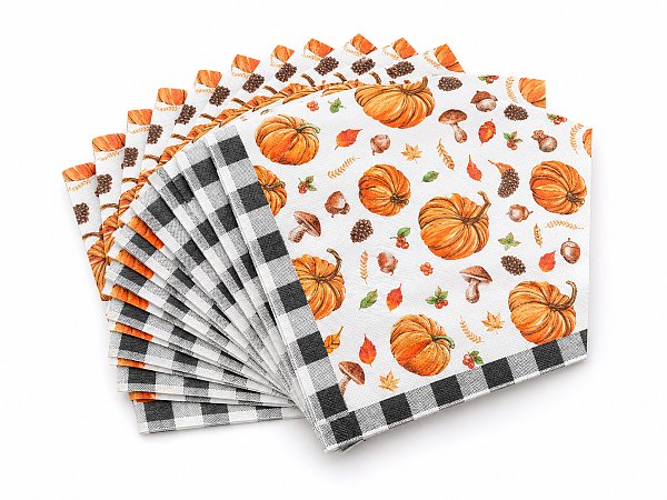Thanksgiving Pumpkin Printed Paper Napkins