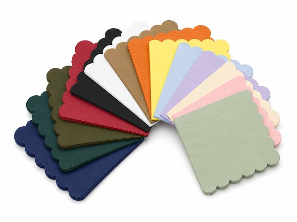 Assorted Color Scalloped Edge Paper Napkins