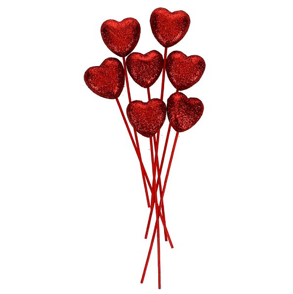 Valentine’s Day Glitter Foam Heart Picks